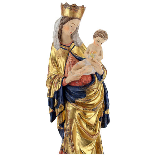 Vierge de Krumauer bois Val Gardena cape or massif 2