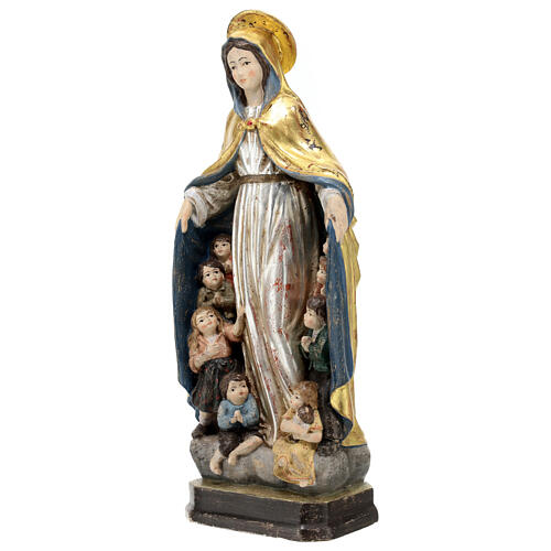 Our Lady of Protection in wood of Valgardena finished in pure gold and silver 3