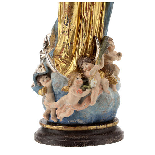 Immaculate Conception of Murillo in wood of Valgardena finished in pure gold and silver 4