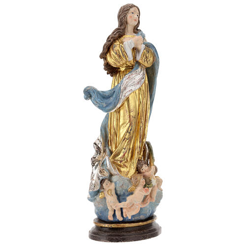 Immaculate Conception of Murillo in wood of Valgardena finished in pure gold and silver 5