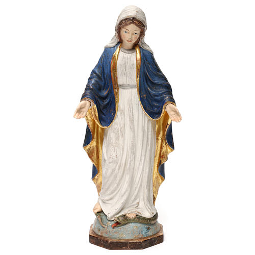 Virgen de las Gracias madera Val Gardena oro de tíbar antiguo 1