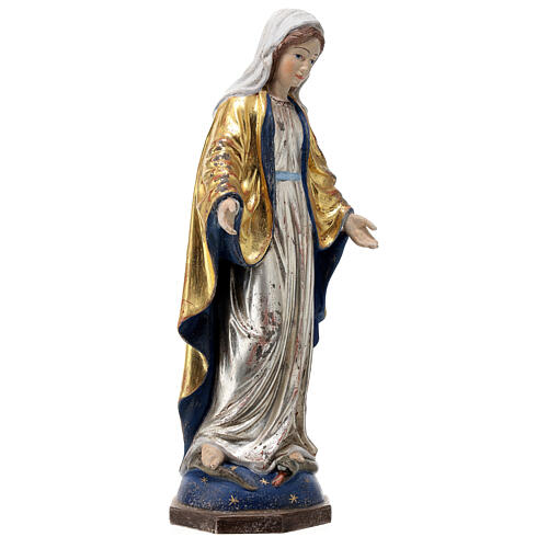 Our Lady of Graces in wood of Valgardena finished in antique pure gold and silver 6