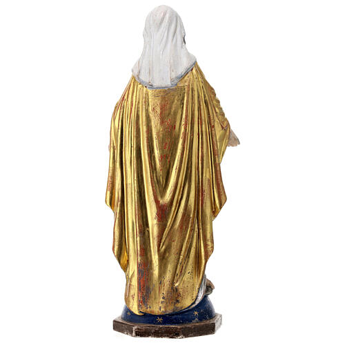 Our Lady of Graces in wood of Valgardena finished in antique pure gold and silver 8