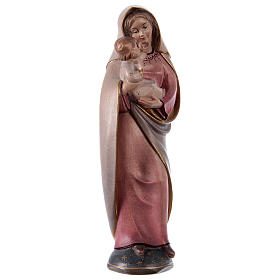 Statue Gottesmutter mit Kind klassisch Grödnertal Holz Wasserfarben