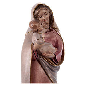 Statue Gottesmutter mit Kind klassisch Grödnertal Holz Wasserfarben