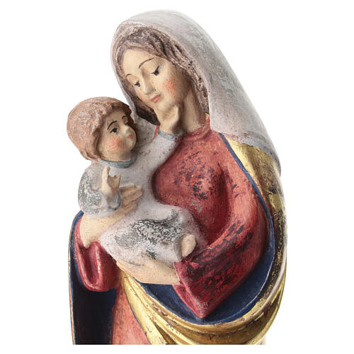 Statue Gottesmutter mit Kind klassisch Grödnertal Holz gold Farbe 3