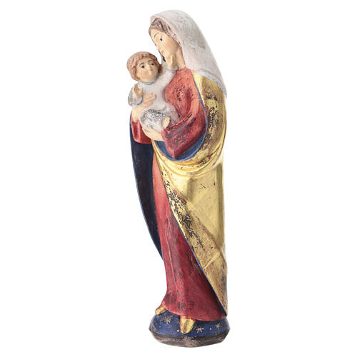 Our Lady classic model in wood of Valgardena with pure gold mantle 4