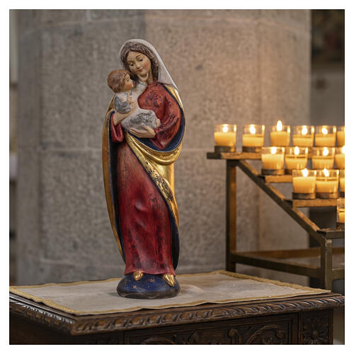 Madonna classica legno Valgardena manto oro zecchino 2