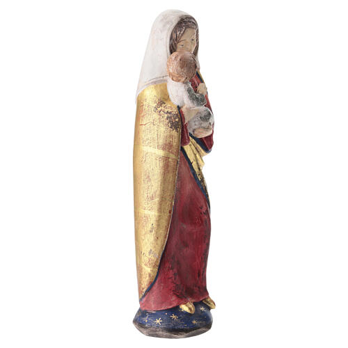 Our Lady classic model in wood of Valgardena with pure gold mantle 5
