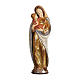 Our Lady classic model in wood of Valgardena with pure gold mantle s1