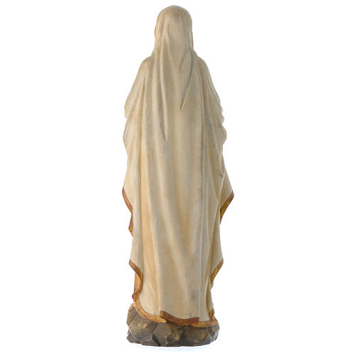 Madonna Lourdes mit Kranz bemalten Grödnertal Holz antikisiert 6