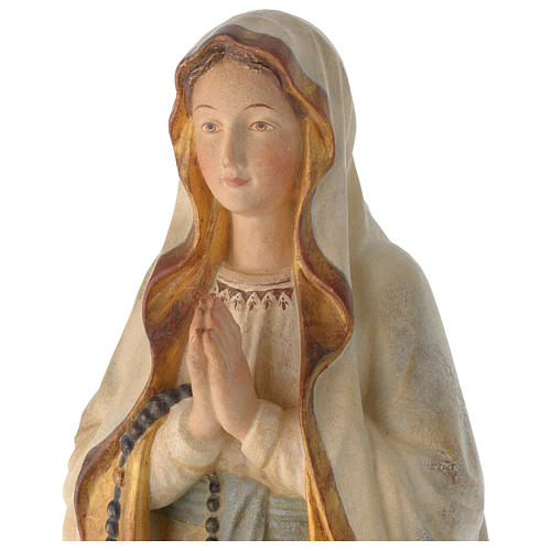 Our Lady of Lourdes in wood of Valgardena finished in antique pure gold 2