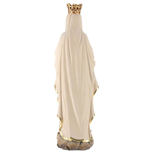 Virgen de Lourdes con corona madera Val Gardena pintada 5