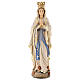 Madonna di Lourdes con corona legno Valgardena dipinta s1