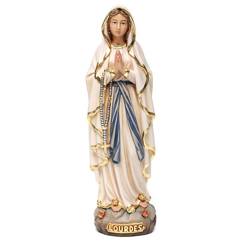 Gottesmutter von Lourdes aus bemalten Grödnertal Holz 1
