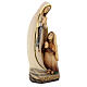 Madonna di Lourdes con Bernadette stilizzata legno Valgardena dipinta s5
