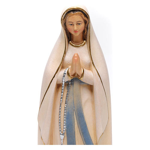 Nossa Senhora de Lourdes estilizada madeira Val Gardena pintada 2