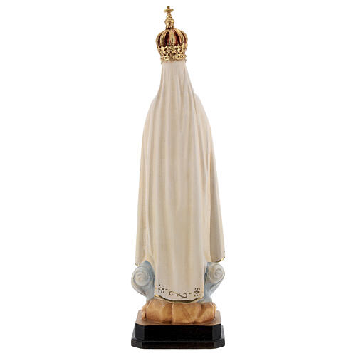 Madonna di Fatima Capelinha con corona legno Valgardena dipinta 5