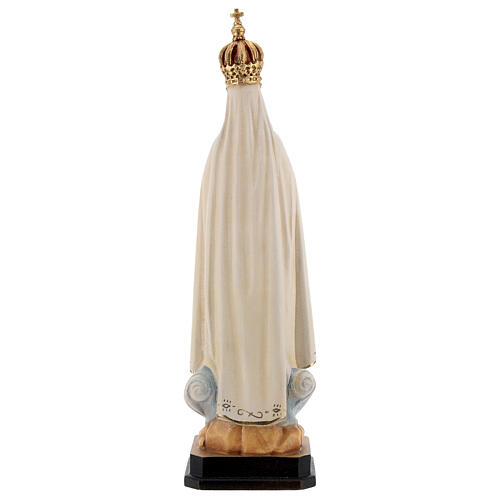 Wooden statue of Our Lady of Fatima Capelinha with crown in natural wood of Valgardena 5