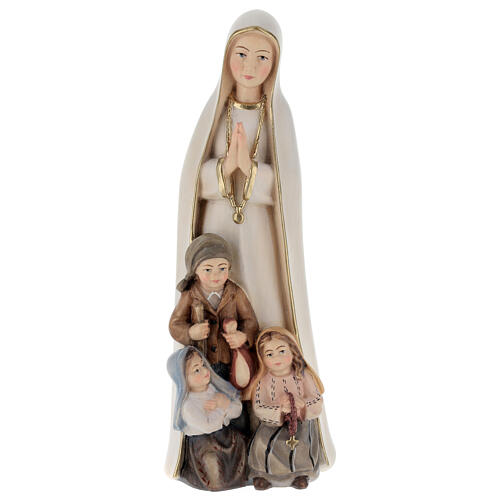 Madonna di Fatima stilizzata legno Valgardena dipinta 1