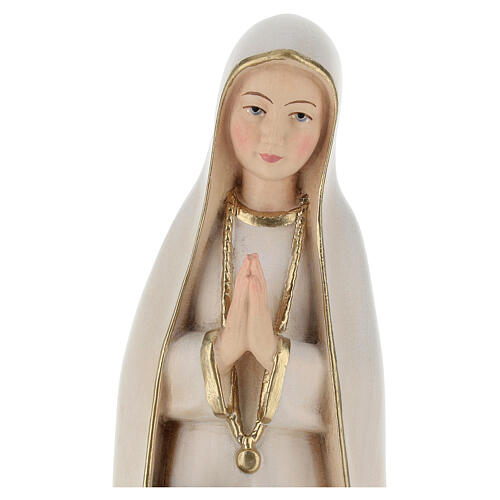 Madonna di Fatima stilizzata legno Valgardena dipinta 2
