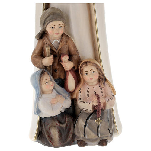 Madonna di Fatima stilizzata legno Valgardena dipinta 3