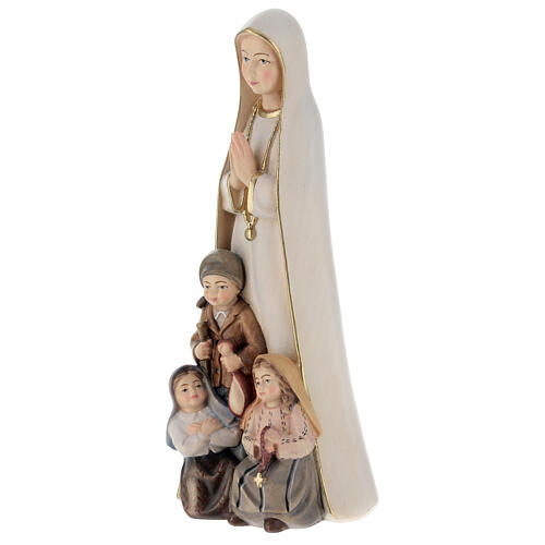 Madonna di Fatima stilizzata legno Valgardena dipinta 4