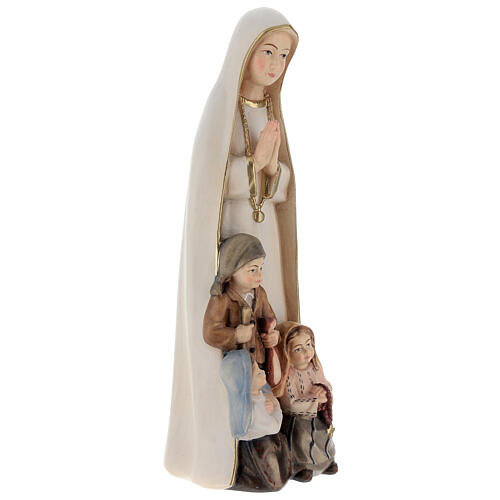 Madonna di Fatima stilizzata legno Valgardena dipinta 5