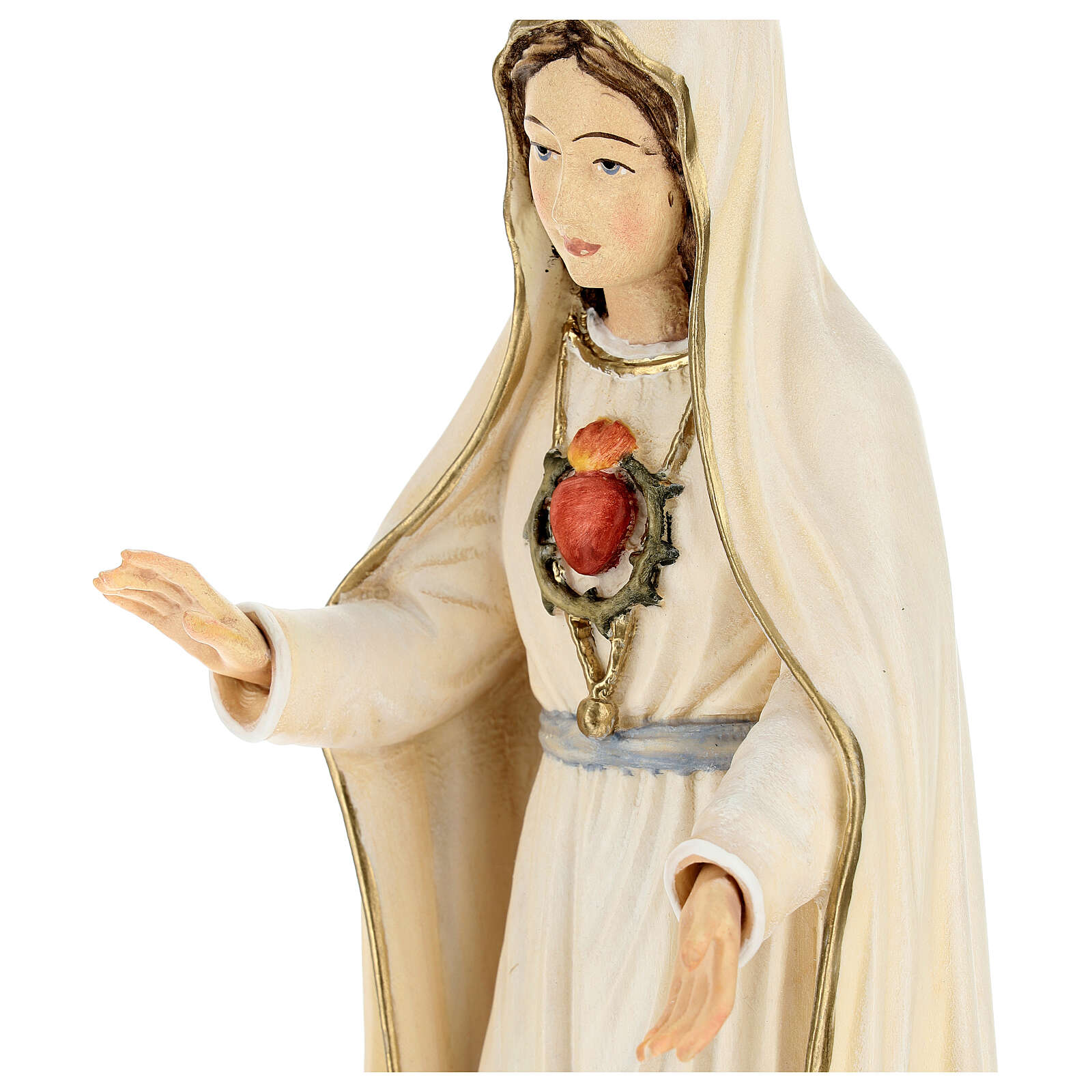Madonna di Fatima 5. Apparizione legno Valgardena dipinta