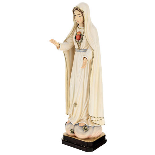 Madonna di Fatima 5. Apparizione legno Valgardena dipinta 3