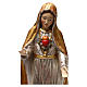 Notre-Dame de Fatima 5ème apparition bois Val Gardena or massif robe argentée s2