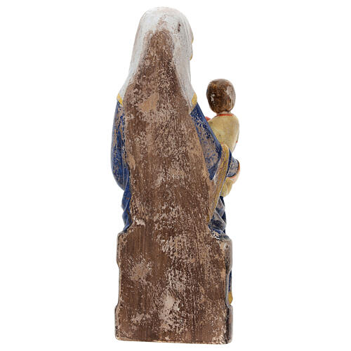 Virgen Mariazell sentada madera Val Gardena oro de tíbar antiguo 5