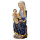 Virgen Mariazell sentada madera Val Gardena oro de tíbar antiguo s3