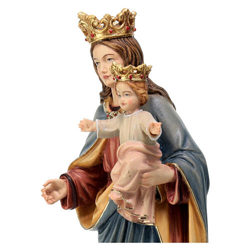 Virgen con niño y corona madera Val Gardena pintada 4