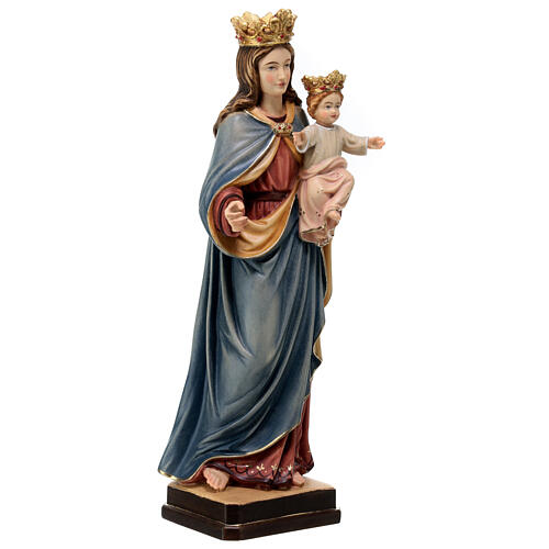 Virgen con niño y corona madera Val Gardena pintada 5