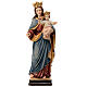 Virgen con niño y corona madera Val Gardena pintada s1