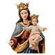Virgen con niño y corona madera Val Gardena pintada s2