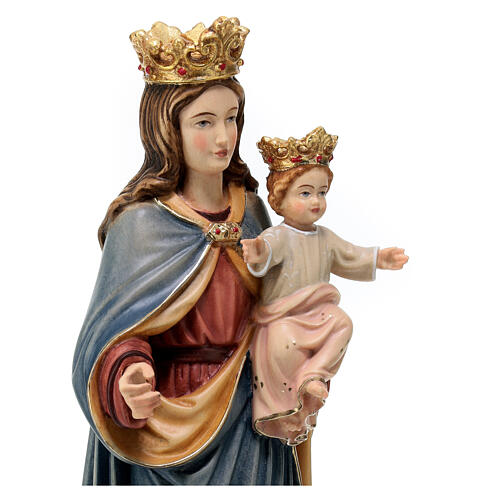 Madonna con bambino e corona legno Valgardena dipinta