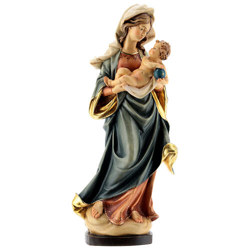 Estatua Virgen Mauch madera pintada Val Gardena 25-30-40 cm 1
