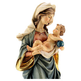 Our Lady with child hand painted wood statua Valgardena