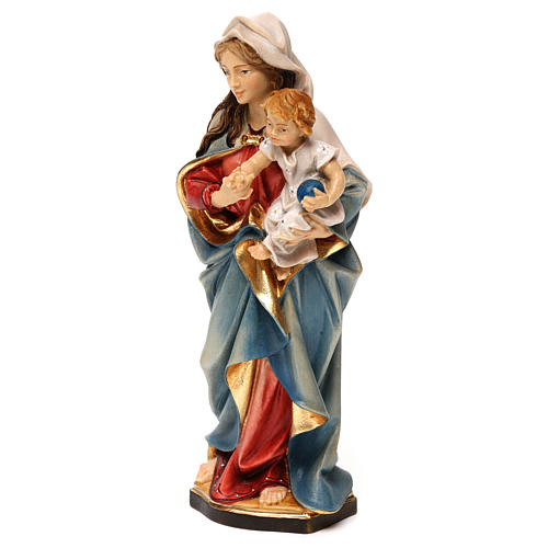 Estatua Virgen que acompaña madera pintada Val Gardena 3