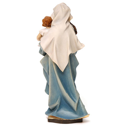 Estatua Virgen que acompaña madera pintada Val Gardena 5