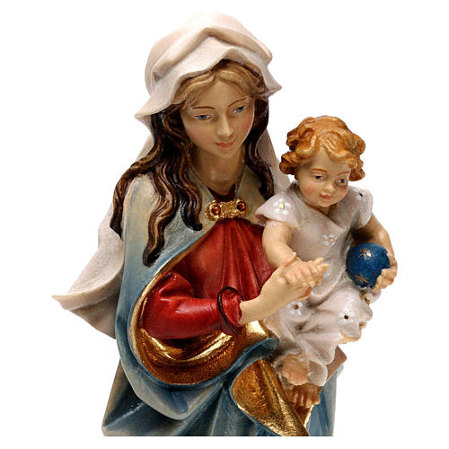 Statua Madonna che accompagna legno dipinto Val Gardena 2