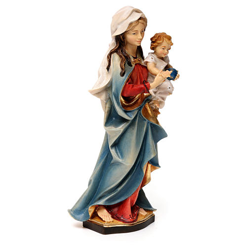 Statua Madonna che accompagna legno dipinto Val Gardena 4