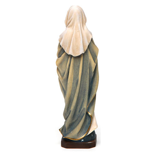 Immaculate Mary in prayer statue in painted wood, Val Gardena 4