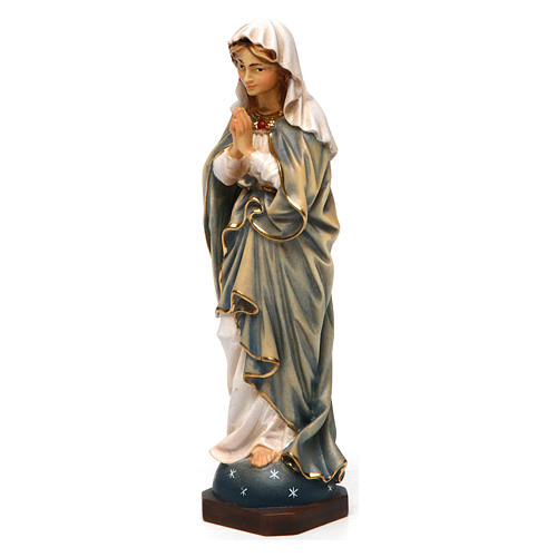 Our Lady praying painted wood statue Val Gardena 2