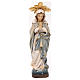 Statue Vierge Immaculée en prière avec auréole de rayons bois peint Val Gardena s1