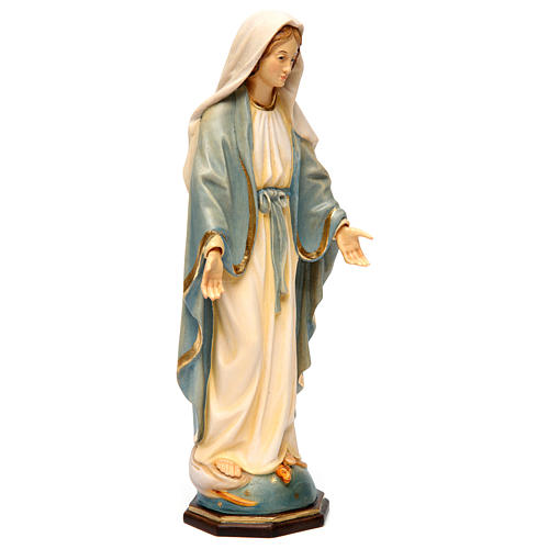 Estatua Virgen Milagrosa madera pintada Val Gardena 4