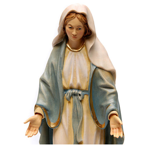 Statue Vierge Miraculeuse bois peint Val Gardena 2