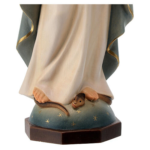 Estatua Virgen Milagrosa Moderna madera pintada Val Gardena 4